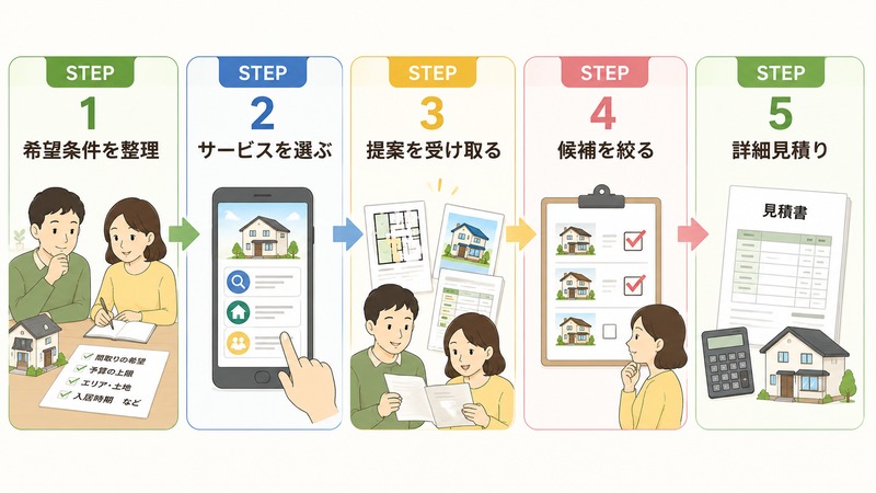 注文住宅の一括見積りを利用する5つの手順