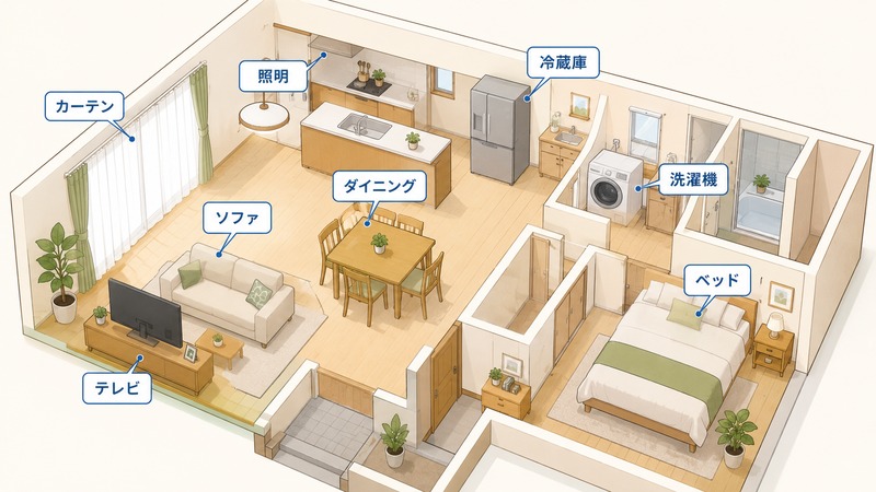 注文住宅の入居時に必要な家具と家電