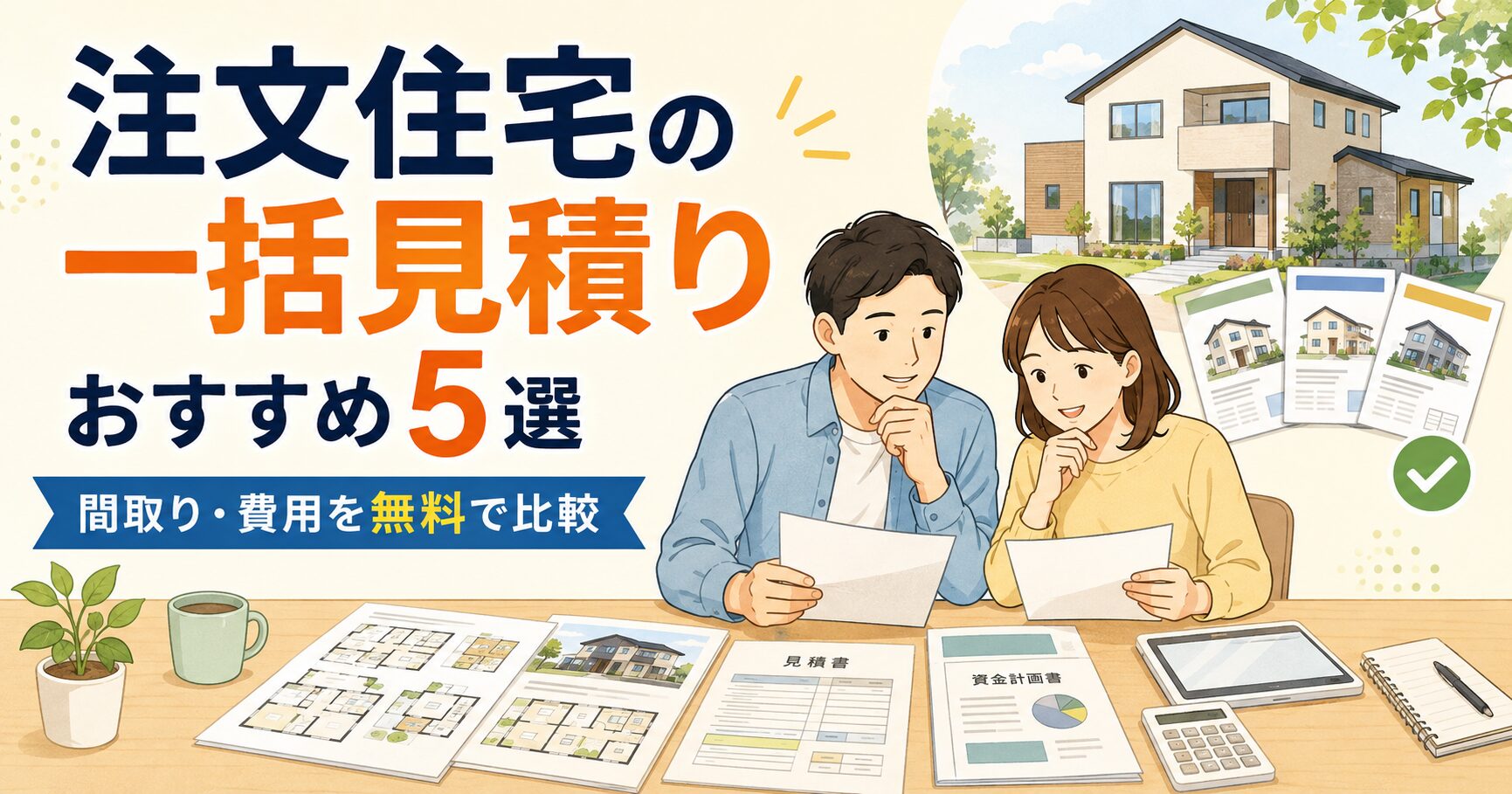 注文住宅の一括見積もりおすすめ5選！間取り・費用を無料で比較