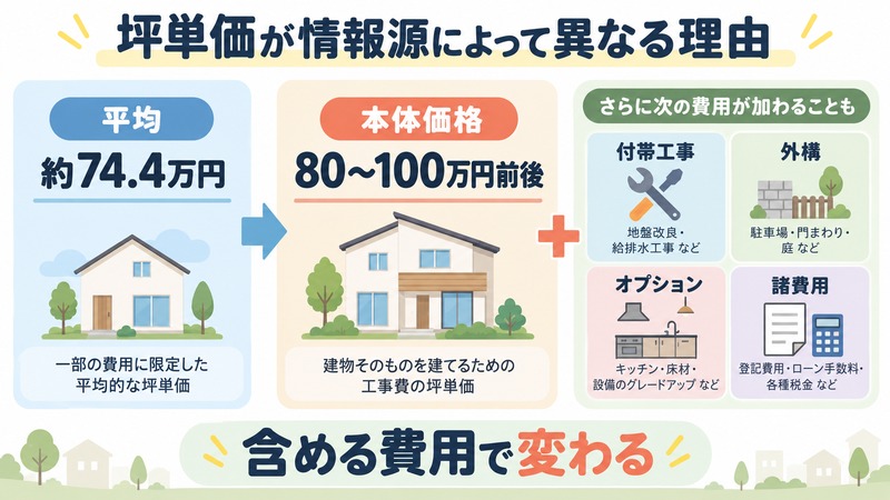 アイ工務店の坪単価が情報源によって異なる理由