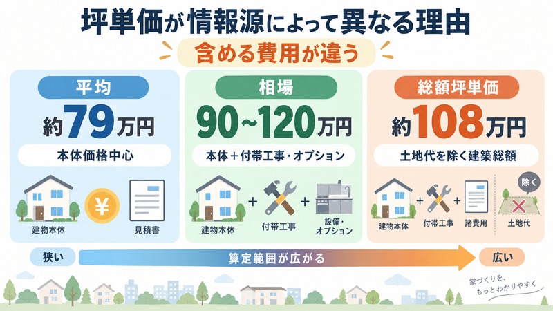 一条工務店の坪単価が情報源によって異なる理由