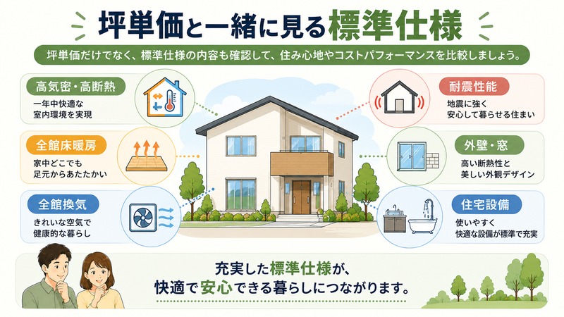 一条工務店の坪単価に影響する高性能な標準仕様