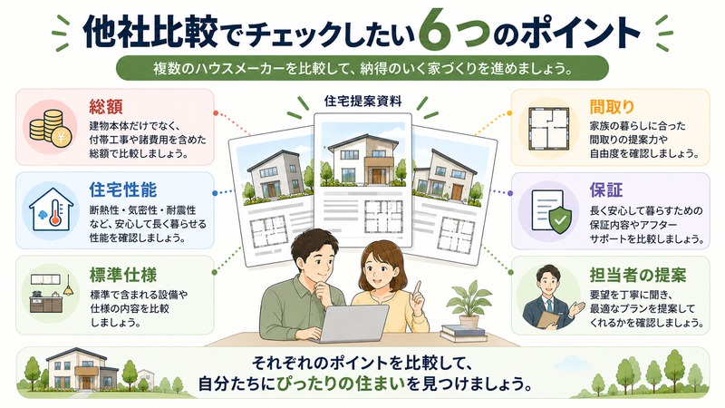 一条工務店と他のハウスメーカーを比較するポイント
