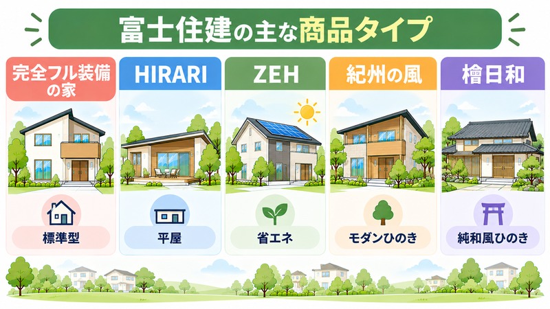富士住建の商品ラインナップ5種類