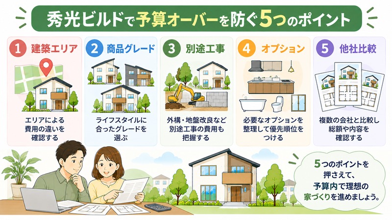秀光ビルドで予算オーバーを防ぐ5つのポイント