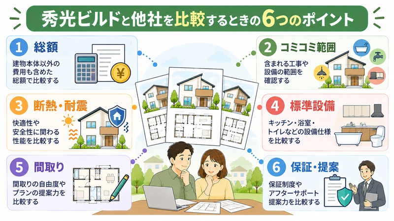 秀光ビルドと他社を比較するときの6項目